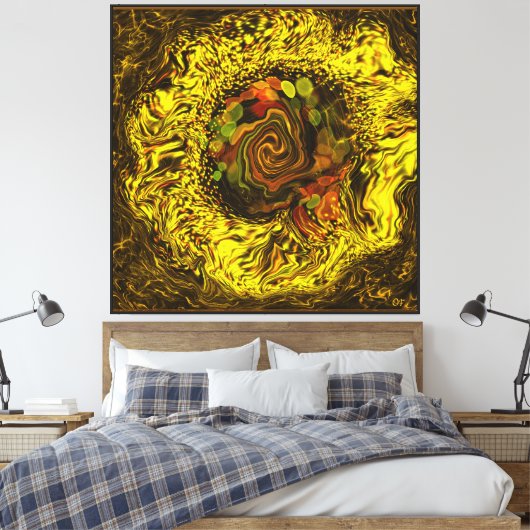 Honing abstract canvas afdruk (Insitu (Slaapkamer))