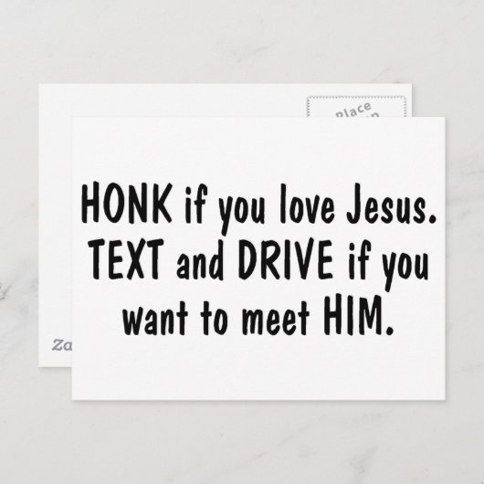Honing als je van Jezus tekst en drive houdt als j Briefkaart (Voorkant / Achterkant)