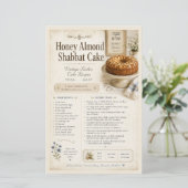Honing Amandel Sjabbat Cake - Vintage Sjabbat Cake (Staand voorkant)