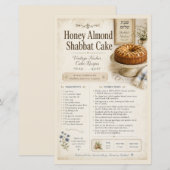 Honing Amandel Sjabbat Cake - Vintage Sjabbat Cake (Voorkant / Achterkant)
