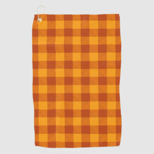 Honing Amber Buffalo Check Golfhanddoek