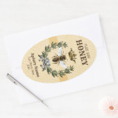 Honing Apiary Crown and Wreatpe Stripe Ovale Sticker (Envelop)