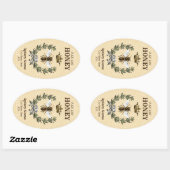 Honing Apiary kroon en krans Ovale Sticker (Vel)