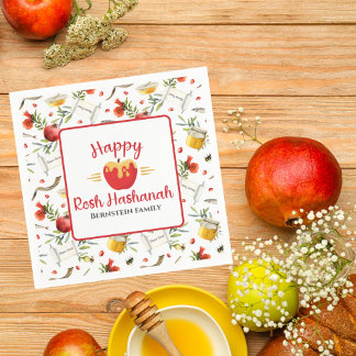 Honing Appel Joods Gelukkig Rosh Hashanah Servet