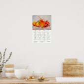Honing, appels en granaatappels. Kunstkalender 202 Poster (Keuken)