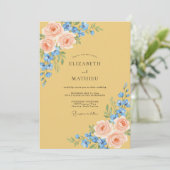 Honing Azure Boeket Eucalyptus Bruiloft Kaart (Staand voorkant)