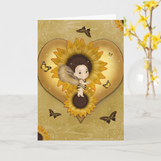 Honing Baby Kaart (Gele Bloem)
