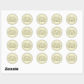 Honing Baby Waarschuwing Gold Ronde Sticker (Vel)