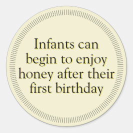 Honing Baby Waarschuwing Gold Ronde Sticker