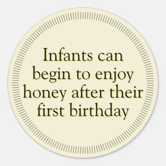 Honing Baby Waarschuwing Gold Ronde Sticker (Voorkant)