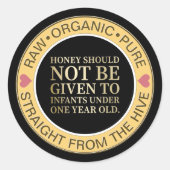 Honing Baby Waarschuwingsdeksel Label & Honey Besc (Voorkant)