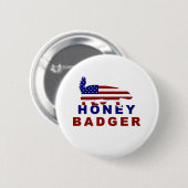 honing badger americaanse vlag ronde button 5,7 cm (Voorkant /achterkant)
