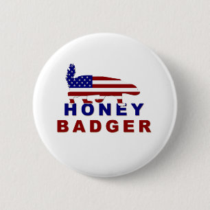honing badger americaanse vlag ronde button 5,7 cm