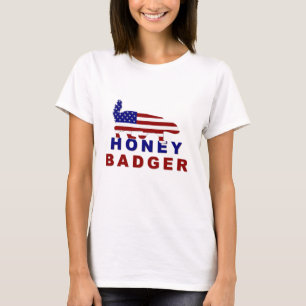 honing badger americaanse vlag t-shirt