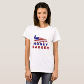 honing badger americaanse vlag t-shirt (Voorkant volledig)
