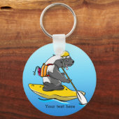 Honing Badger kayaking in een rivier Sleutelhanger (Voorkant)