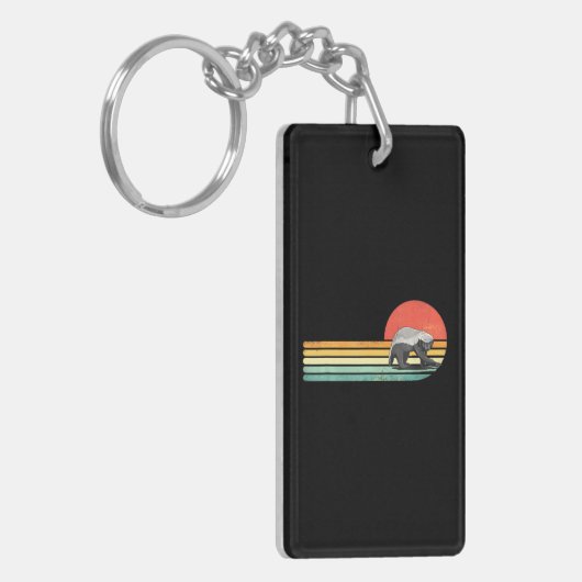 Honing Badger Wilde Dier Honing Badger Lover Sleutelhanger (Voorkant Links)