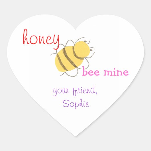 Honing be mijn gepersonaliseerde valentijn sticker (Voorkant)