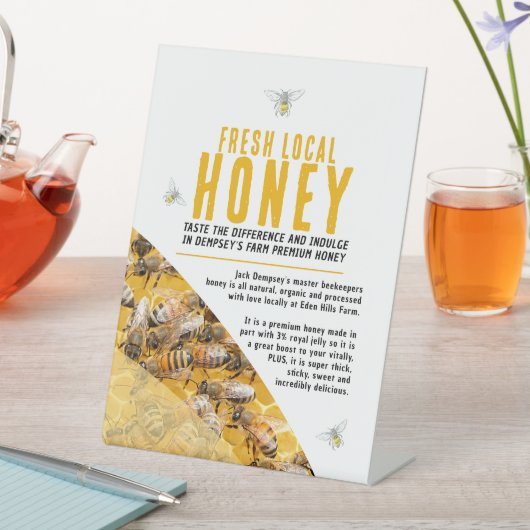 Honing bedrijf promotiefoto en bijen banner reclamebord met voetstuk (Insitu)