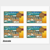 HONING BEE, BEEKEEPER BROWN WAX SEAL RECHTHOEKIGE STICKER (Vel)