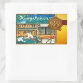 HONING BEE, BEEKEEPER BROWN WAX SEAL RECHTHOEKIGE STICKER (Tas)