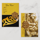HONING BEE, BEEKEEPER BROWN WAX SEAL VISITEKAARTJE (Voorkant / Achterkant)