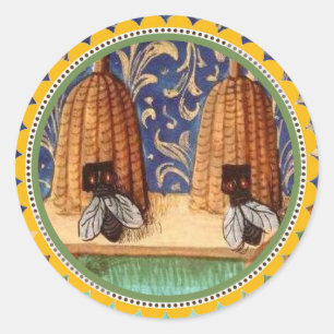 HONING BEE, BEEKEEPER RONDE STICKER