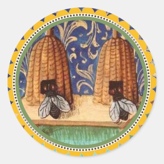 HONING BEE, BEEKEEPER RONDE STICKER (Voorkant)