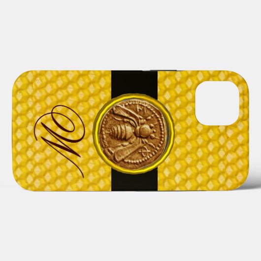 HONING BEE, BEEKEPER MONOGRAM Case-Mate iPhone CASE (Achterkant (horizontaal))