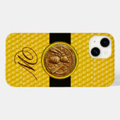 HONING BEE, BEEKEPER MONOGRAM Case-Mate iPhone CASE (Achterkant (horizontaal))