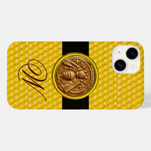 HONING BEE, BEEKEPER MONOGRAM Case-Mate iPhone CASE (Achterkant (horizontaal))