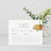 Honing & Bee Floral Vrijgezellenfeest Recept Kaart (Staand voorkant)