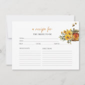 Honing & Bee Floral Vrijgezellenfeest Recept Kaart (Voorkant)