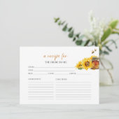 Honing & Bee Floral Vrijgezellenfeest Recept Kaart (Staand voorkant)