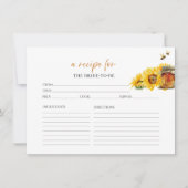 Honing & Bee Floral Vrijgezellenfeest Recept Kaart (Voorkant)