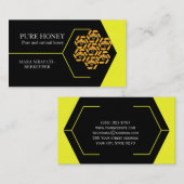 Honing Bee Honingraat Geel Vierkant Visitekaartje (Voorkant / Achterkant)