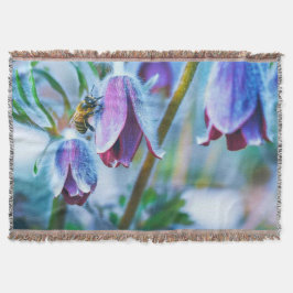 Honing Bee Magenta Bloem Springtime Kleurrijk Deken