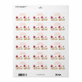 Honing Bee Nasturtium Rood geschilderd Daisy Etiket (Full Sheet)