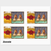 HONING BEE, RODE WAX SEAL MONOGRAM RECHTHOEKIGE STICKER (Vel)