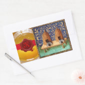 HONING BEE, RODE WAX SEAL MONOGRAM RECHTHOEKIGE STICKER (Envelop)