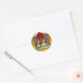 HONING BEE, RODE WAX SEAL MONOGRAM RONDE STICKER (Envelop)