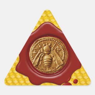 HONING BEE, RODE WAX SEAL TRIANGLE STICKER
