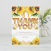 Honing Bee Verjaardag I Baby shower Bedankkaart (Staand voorkant)