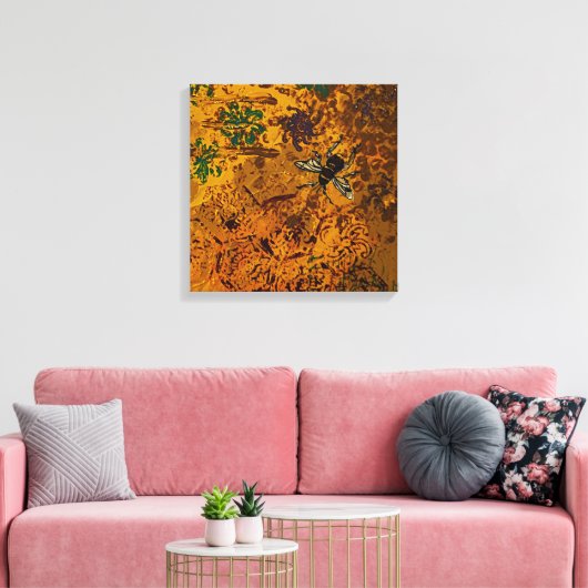 Honing Bee Wrapped Canvas Print (Insitu (Woonkamer))