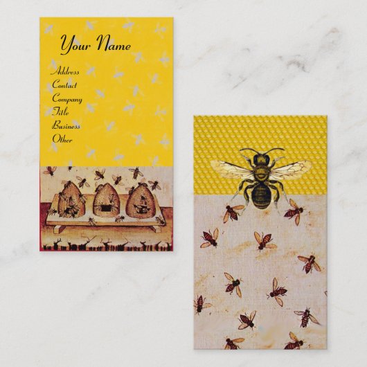 HONING, BEEKEEPEN, RUNDVLEES VISITEKAARTJE (Voorkant / Achterkant)