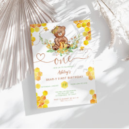 Honing Beer 1e Verjaardag Kaart