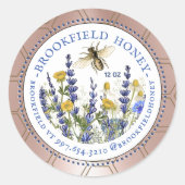 Honing Beer 8 of 12 oz Label Wildflowers Bee Pink (Voorkant)