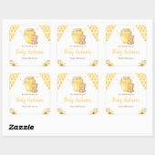 Honing Beer Baby Baby shower Bookplate Vierkante Sticker (Vel)