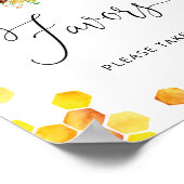 Honing beer begunstigt baby shower poster (Hoek)