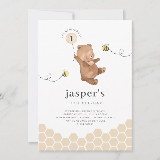 Honing Beer eerste uitnodiging voor bijendag (Voorkant)